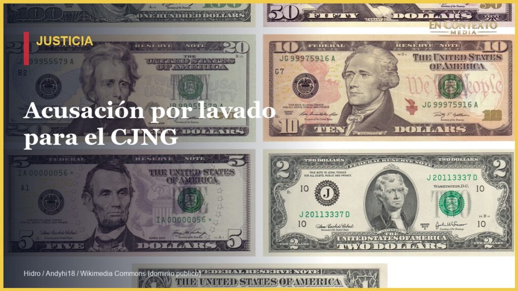Billetes de distintas denominaciones de Estados Unidos; imagen ilustrativa sobre la acusación de lavado de dinero.