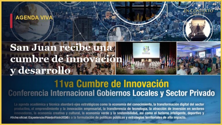 Afiche oficial de Experiencia Puerto Rico 2026, encuentro de innovación para gobiernos locales y sector privado.
