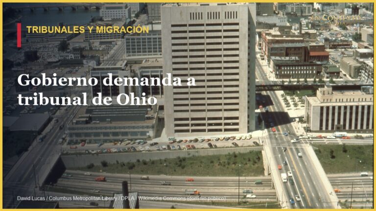 Vista aérea del edificio del Tribunal Municipal del condado de Franklin en Columbus, Ohio.