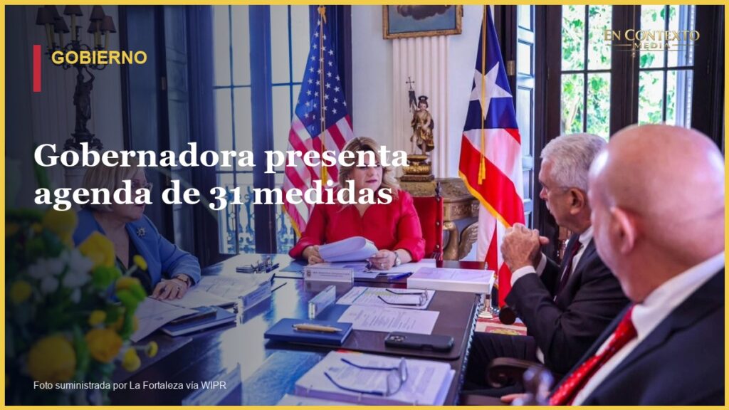La gobernadora Jenniffer González durante una actividad oficial del Gobierno de Puerto Rico.