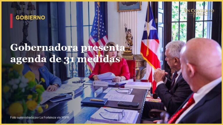 La gobernadora Jenniffer González durante una actividad oficial del Gobierno de Puerto Rico.