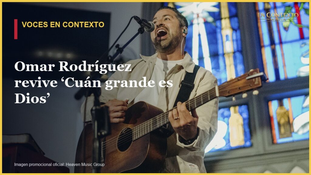 Omar Rodríguez durante la grabación en vivo de la nueva versión de Cuán grande es Dios.