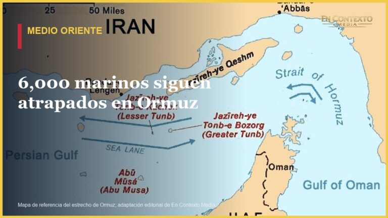 Mapa del estrecho de Ormuz y el golfo Pérsico.