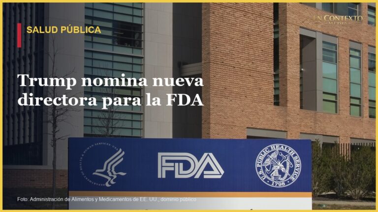 Letrero y edificio de la Administración de Alimentos y Medicamentos de Estados Unidos en Silver Spring, Maryland.