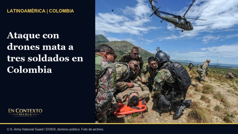 Soldados colombianos durante un ejercicio militar; fotografía de archivo que no muestra el ataque.