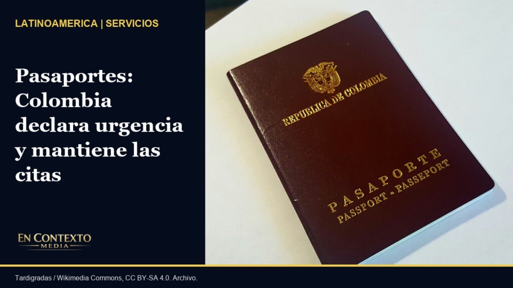 Pasaporte colombiano, imagen de archivo de 2017.