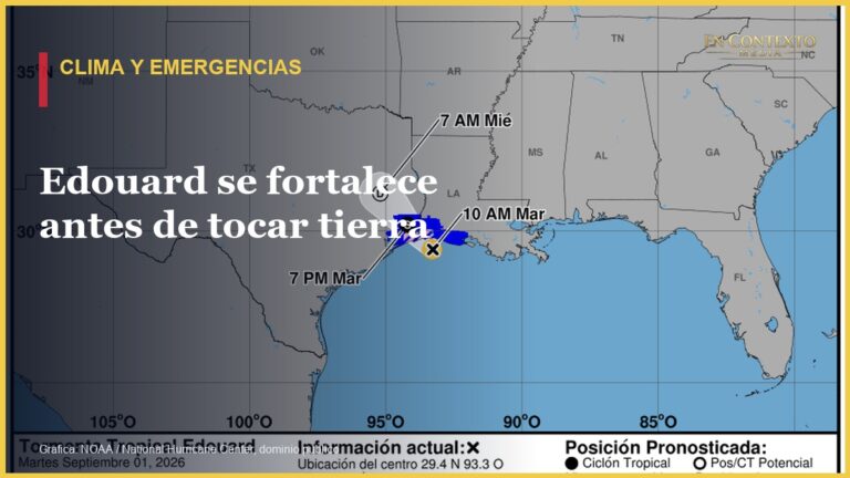 Cono oficial en espanol de la tormenta tropical Edouard.