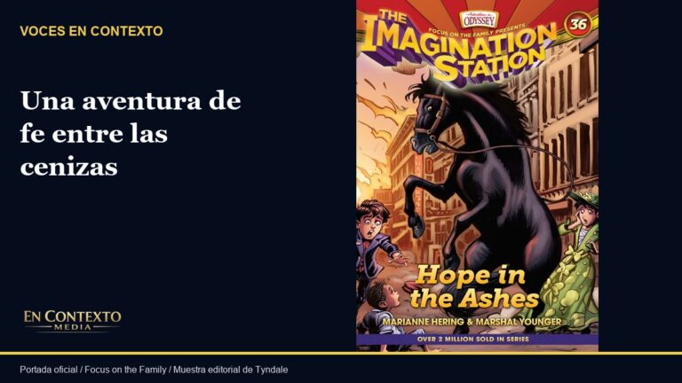 Portada ilustrada del libro infantil Hope in the Ashes, número 36 de Imagination Station.