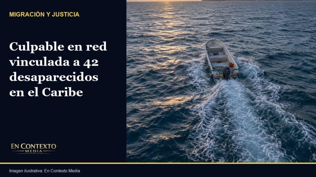 Embarcación genérica vacía sobre el mar Caribe al amanecer.