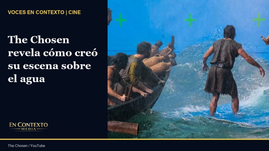 Imagen promocional del documental de The Chosen sobre la producción de la escena de caminar sobre el agua.