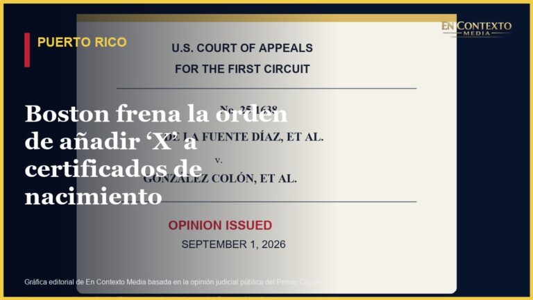 Representación editorial de la opinión del Primer Circuito en el caso sobre la opción X en certificados de nacimiento de Puerto Rico.