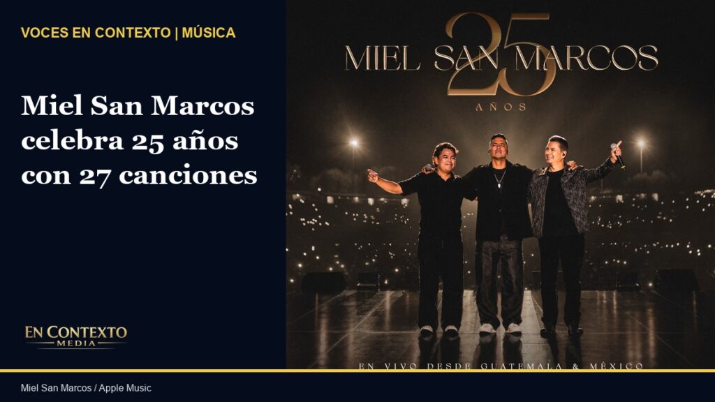 Portada del álbum Miel San Marcos 25 Años, grabado en vivo desde Guatemala y México.